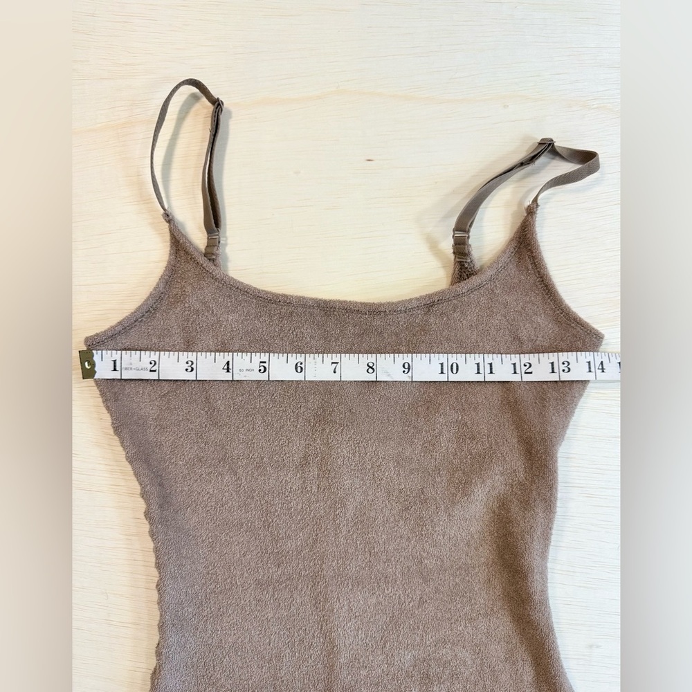 Skims Women's Terry Scoop-neck Cotton-blend Towelling Mini Dress in desert tan - Picture 8 of 8